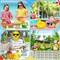 12 Pcs Summer Decor Summer Beach Table Centerpieces Decorations Beach Pool Balls Party Wood Blocks Home Decoration
